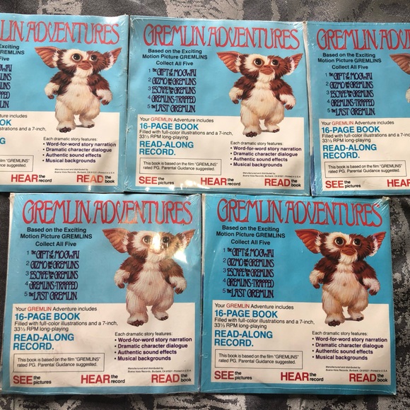 Vintage Gremlins Adventure Read A Long Book and Record Sealed [H] - Picture 2 of 2